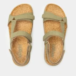 Henna Washed Khaki Sandal -Alegria Shoes Shop HEN 6435 S4