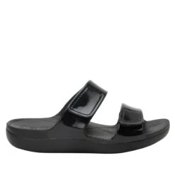 Orbyt Black Gloss Sandal 8 Orbyt Black Gloss Sandal -Alegria Shoes Shop ORB 7441 S2