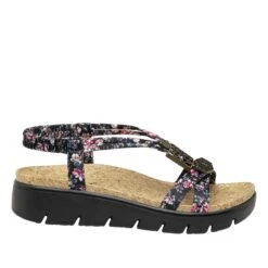 Roz Charm Black Sandal -Alegria Shoes Shop ROZ 7554 S2