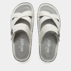 Victoriah Basketry White Sandal -Alegria Shoes Shop VIC 6113 S4