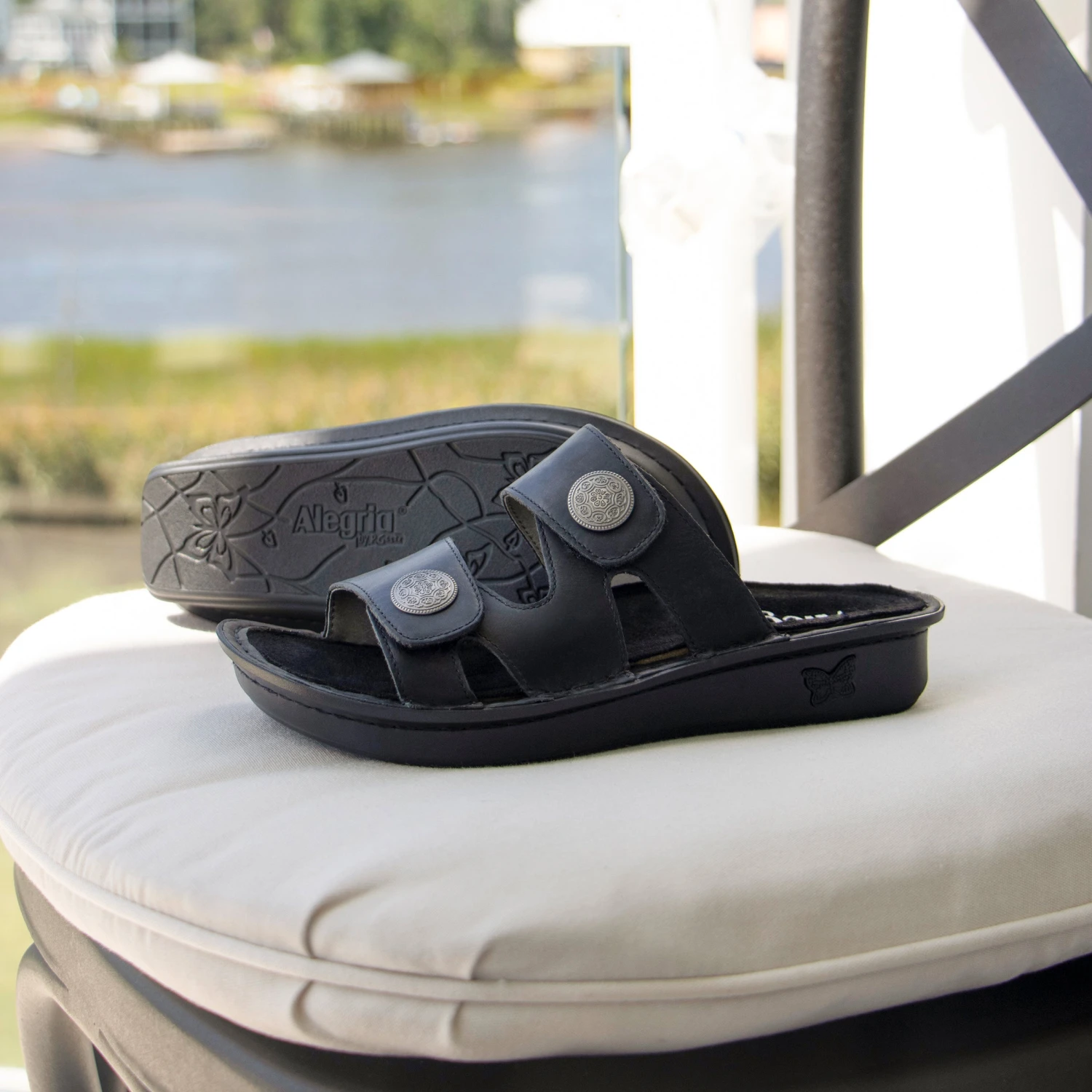 Violette Oiled Black Sandal 2 Violette Oiled Black Sandal - Image 2